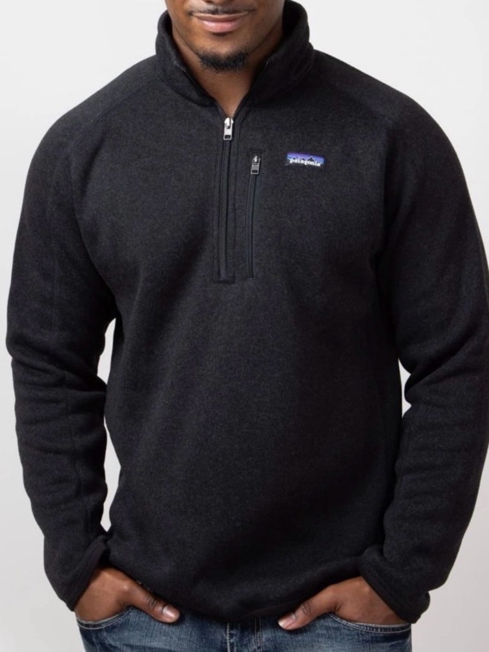Patagonia Mens Sz S Better Sweater Fleece Quarter Zip Pullover Black EUC